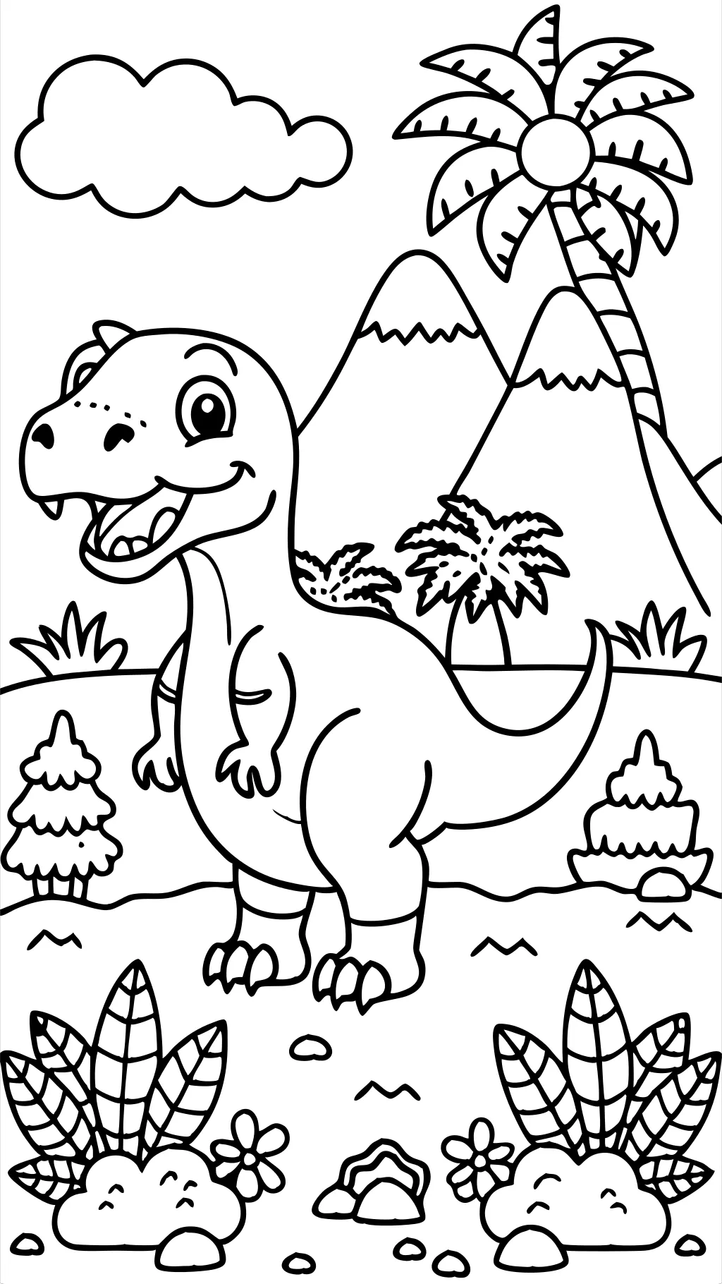 Páginas de color de dinosaurio para preescolar